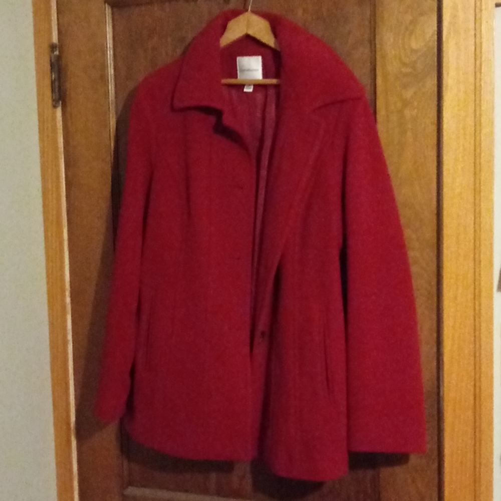 Red wool coat